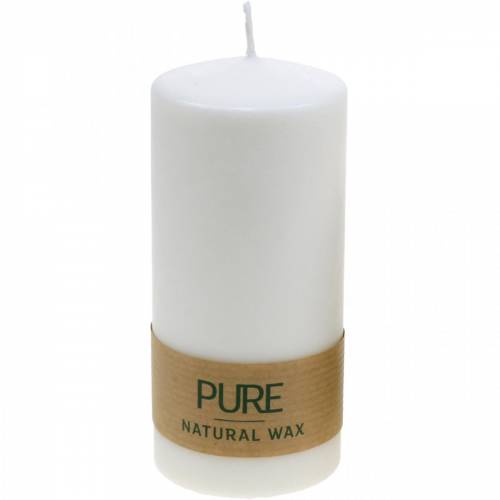 Floristik24 Pure pillar candle 130/60 natural wax candle sustainable stearin and rapeseed