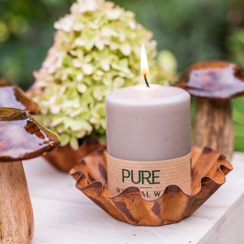 Product Pure pillar candle brown 90/70 candle sustainable stearin and natural rapeseed wax
