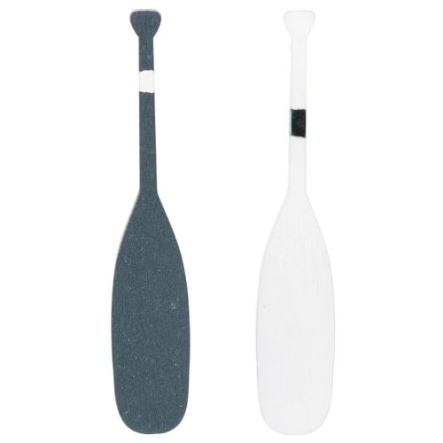 Set of 18 Miniature Wooden Paddles in Blue and White - 8cm