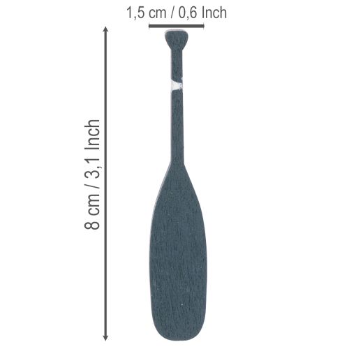 Set of 18 Miniature Wooden Paddles in Blue and White - 8cm | Floristik24.co.uk