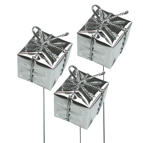 Package on wire silver 2.5cm 60pcs | Floristik24.co.uk