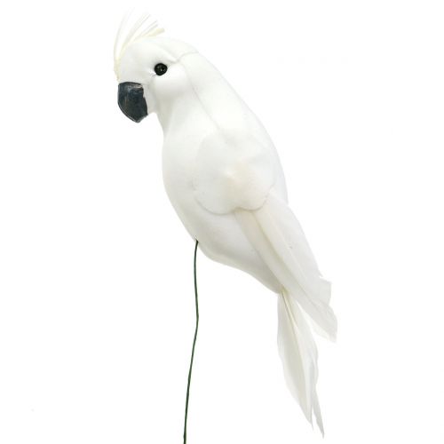 Parrots with feathers white Artificial cockatoo decorative bird 4pcs