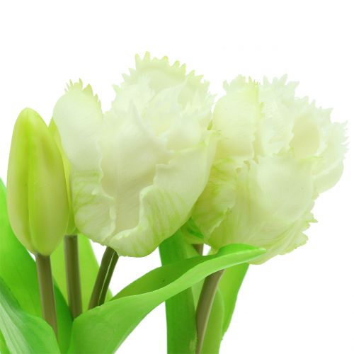 Floristik24 Parrot tulip in a pot White Real-Touch 23cm