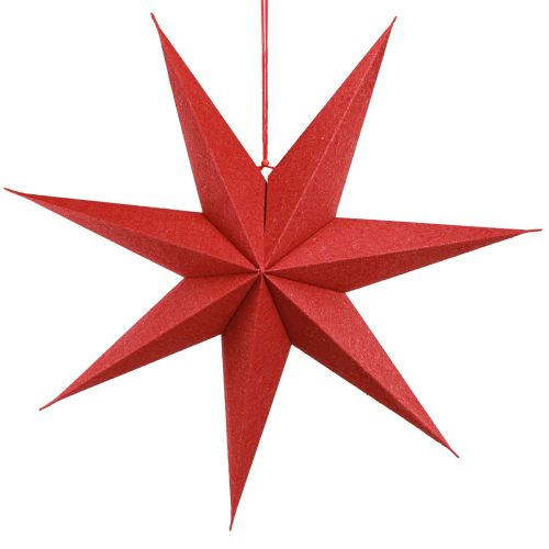 Product Paper Star Christmas Decoration Lamp Jute Red 60x15cm