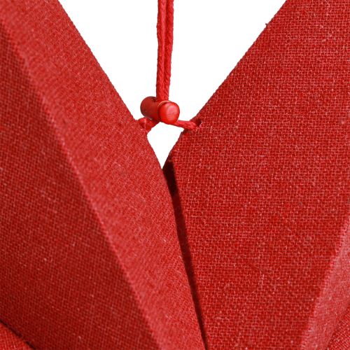 Product Paper Star Christmas Decoration Lamp Jute Red 60x15cm