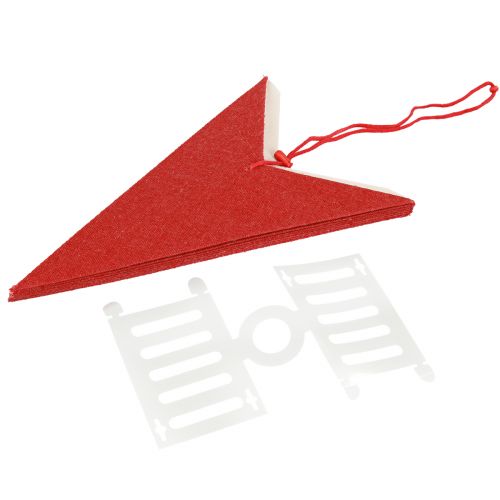 Product Paper Star Christmas Decoration Lamp Jute Red 60x15cm