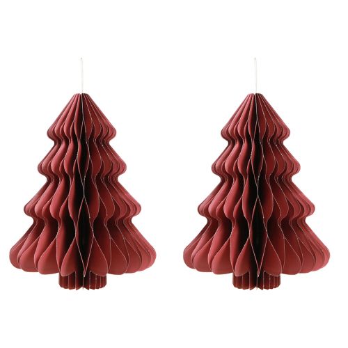 Product Paper Christmas tree for hanging Bordeaux H40cm 2pcs