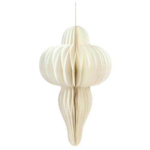 Product Paper Christmas Decoration White Silver Ornament H40cm 2pcs