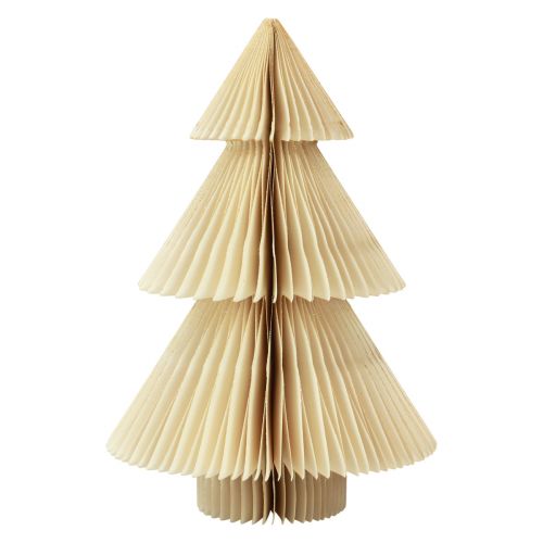Floristik24 Paper Christmas tree Paper fir tree cream gold H30cm