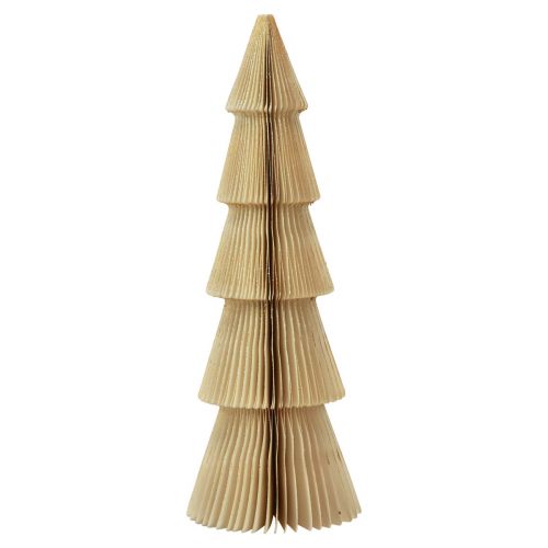 Floristik24 Paper Christmas tree paper Christmas tree cream, gold H60cm
