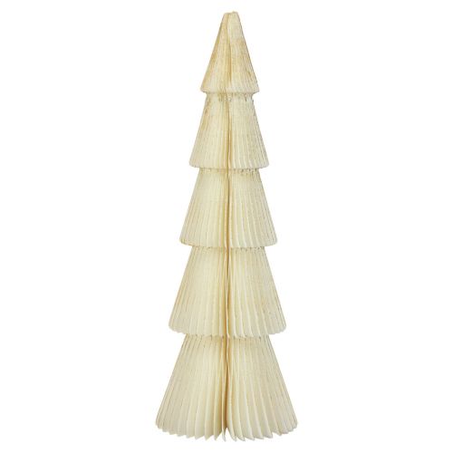 Floristik24 Paper Christmas tree paper Christmas tree white, gold H60cm