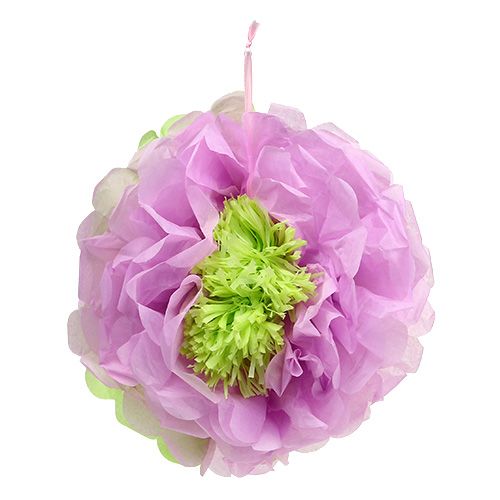 Floristik24 Paper flower Ø28cm for hanging green-purple