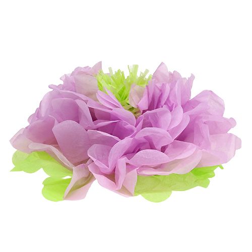 Product Paper flower Ø28cm for hanging green-purple