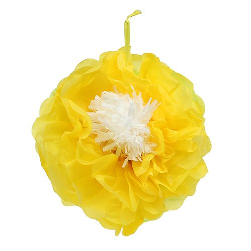 Floristik24 Paper flower Ø28cm for hanging green-yellow