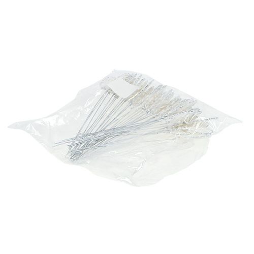 Floristik24 Paper heart on the wire 5cm white 36pcs