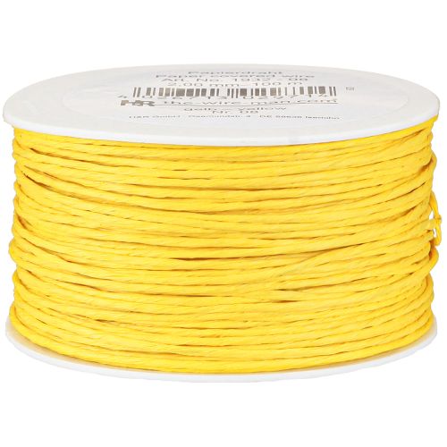 Floristik24 Paper cord wire wrapped Ø2mm 100m yellow