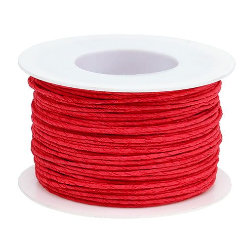 Paper cord wire wrapped Ø2mm 100m red