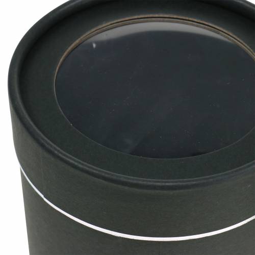 Product Flower box round cardboard black, silver Ø10/12cm set of 2