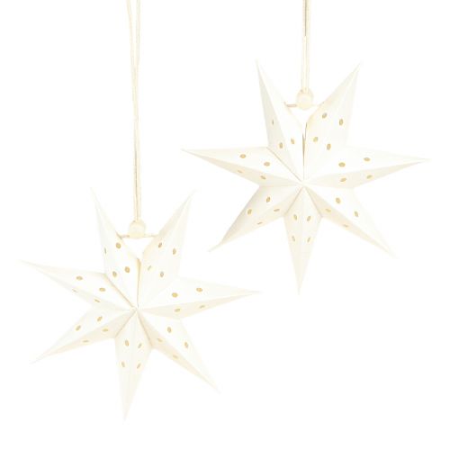 Paper Star Decoration Christmas Pendant White Ø10cm 8 pcs