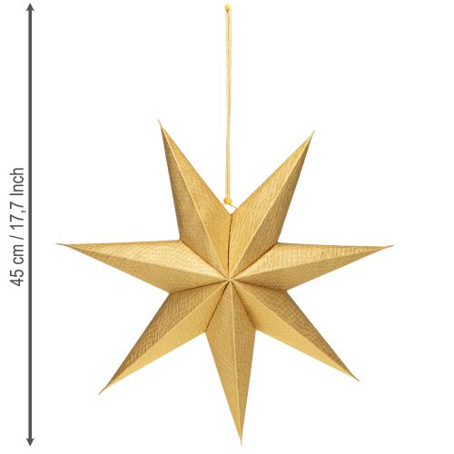 Product Paper Christmas Stars, Gold, 45cm, 3 Pieces