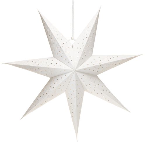 Paper stars for Christmas lights, white, 45cm, 3 pieces