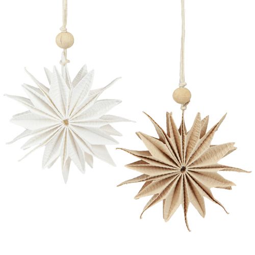 Product Paper Stars for Hanging Stars Brown White 12cm 6 Pcs