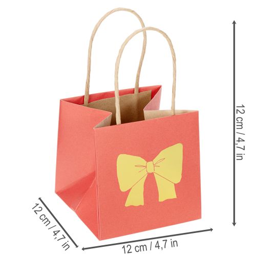 Paper Gift Bags with Golden Bow Design 12cm – 8 Pieces | Floristik24.co.uk