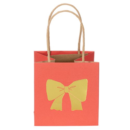Paper Gift Bags with Golden Bow Design 12cm – 8 Pieces | Floristik24.co.uk