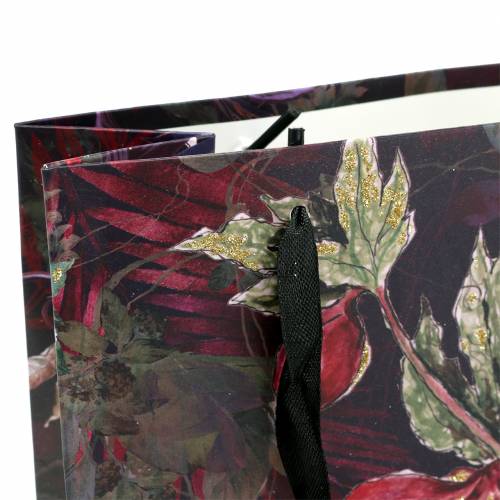 Product Gift bag flowers gold 18cm x 8cm H24cm