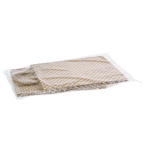 Floristik24 Paper bag dots 20cm x25cm nature 6pcs
