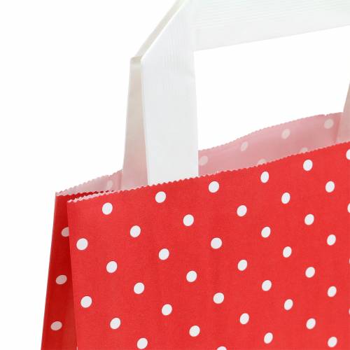 Product Paper bag red with dots 18cm x 8cm x 22cm 25p