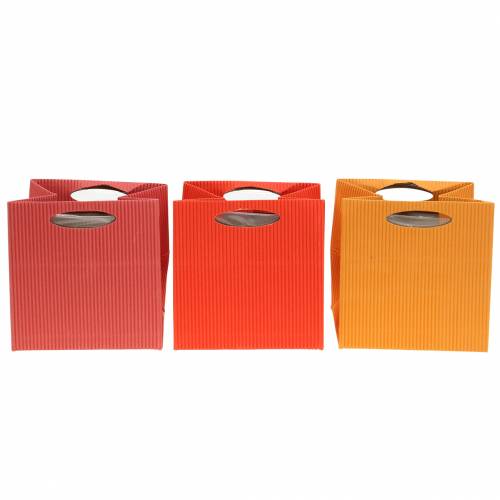 Floristik24 Paper bag flower pot planter mix orange 10.5cm 12p