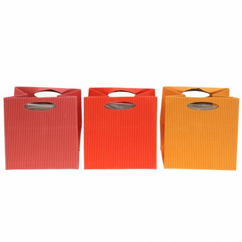 Floristik24 Paper bag flower pot planter mix orange 10.5cm 12p