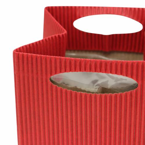 Floristik24 Paper bag flowerpot planter Red 8,5cm 12pcs