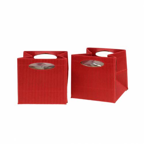 Floristik24 Paper Bag Flowerpot Planter Red 10.5cm 12 Pcs