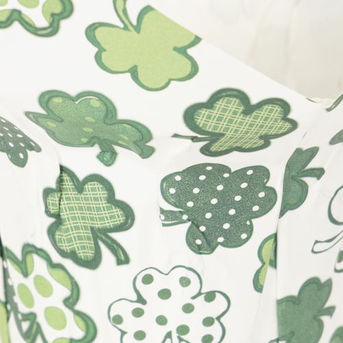Paper Plant Pot Cover with Clover Design, 12cm, Set of 12 | Floristik24.co.uk