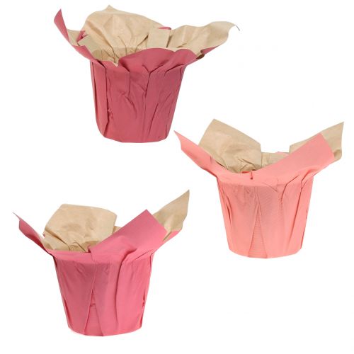 Floristik24 Paper pot planter Pink Ø10cm 12pcs