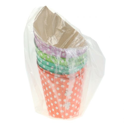Floristik24 Paper pot planter colored with dots Ø12cm 8pcs