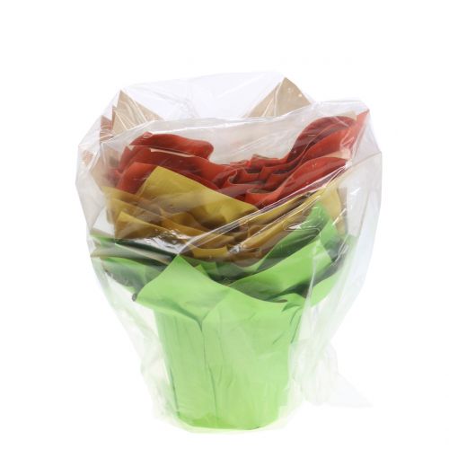 Floristik24 Paper pots green, orange, yellow Ø12cm 12pcs