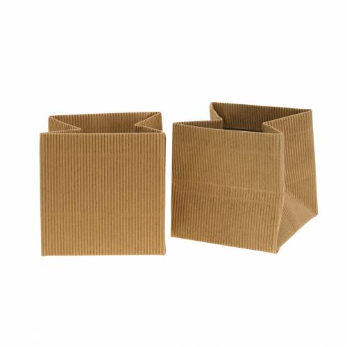 Floristik24 Paper bag flower pot planter natural 10.5cm 6pcs