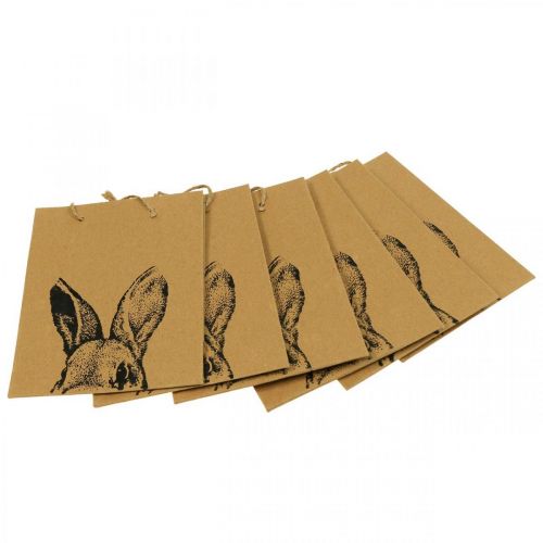 Product Gift bag Easter paper bag bunny brown 16×6.5×20cm 6pcs