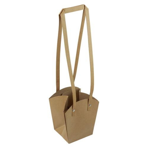 Floristik24 Paper bags handle planter paper natural 11.5×11.5×18.5cm 8pcs