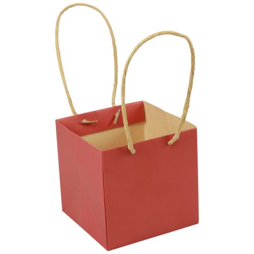 Floristik24 Paper bags red with handle gift bags 10.5×10.5cm 8 pcs