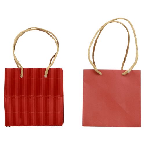 Product Paper bags red with handle gift bags 10.5×10.5cm 8pcs