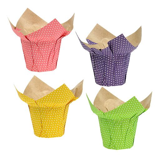 Floristik24 Paper cachepot colorful deco flowerpot paper 8pcs