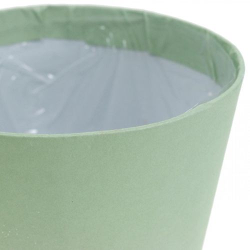 Paper cachepot, planter, pot for planting blue/green Ø13cm H12.5cm 4pcs