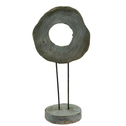 Floristik24 Decorative sculpture from paulownia wood washed gray H60cm