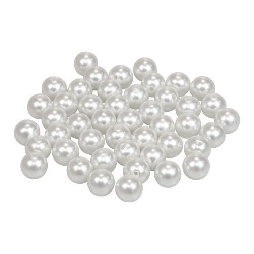 Floristik24 Decorative beads for threading craft beads white 12mm 300g
