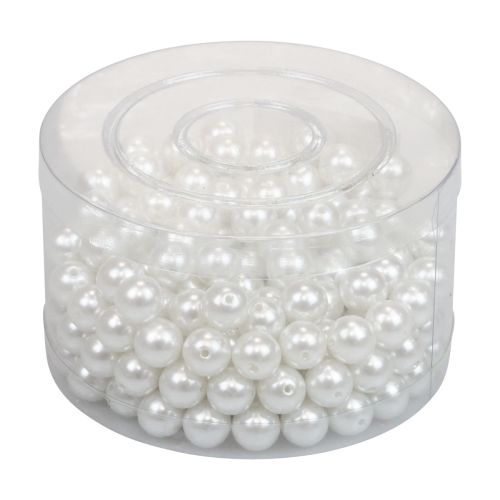 Floristik24 Decorative beads for threading craft beads white 12mm 300g