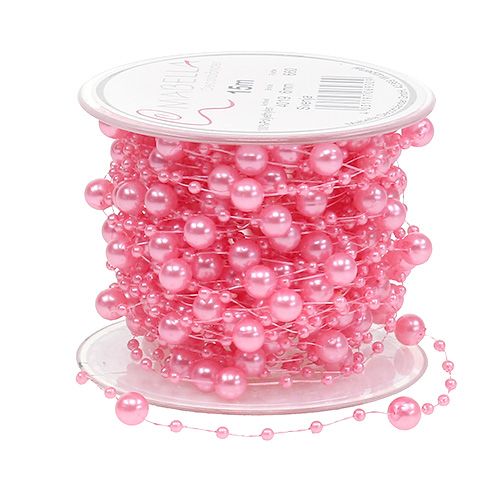 Floristik24 Pearl cord pink 6mm 15m